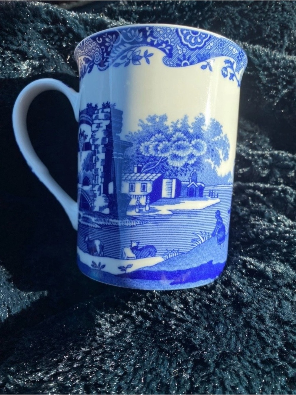 Spode Blue Italian White Porcelain 8oz Mug